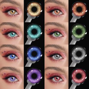 VISUASHOW 2Pcs Multicolored Colored Contact Lenses 1Pair Anime Cosplay Color Contact Lenses Half Year Anime Accessories Eye Lens