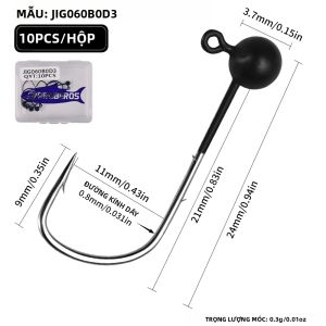 PROBEROS 10 CÁI Móc Câu Hình Cầu Tròn Không Vướng Cỏ Cán Dài Kèm Mồi Mềm Thép Carbon Cao Cấp Dùng Cho Hồ Chứa Ao Hồ