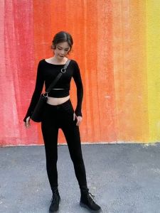 Quần Jean Đen Nữ AMILY Lưng Cao dáng skinny rách gối co giãn có BIGSIZE