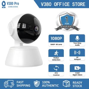Kamera CCTV V380 Q6 PRO Kontrol PTZ Kamera Keamanan IP Penglihatan Malam WiFi Panorama 3D 1080P HD