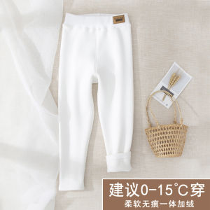 Girls Cotton Fleece Lined Long Pants Warm Outerwear Children Thin Velvet Base Layer Trousers Big Kids Girls Fleece Pants Grey