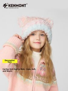 kenmont | Cute Kitten Ears Furry Knitted Hat
