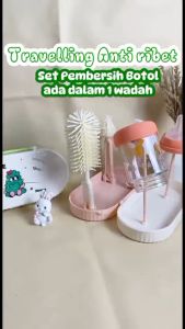 Momosee Set Pembersih Botol Bayi & Sikat Botol Susu Bayi Travel Bottle Brush Kit Multifungsi XH054