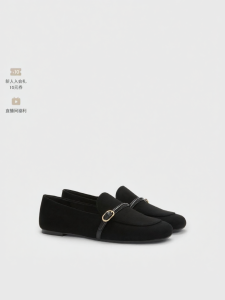 Charles & Keith | Retro British Style Thin Sole Round Toe Buckle Loafer Female Shoes