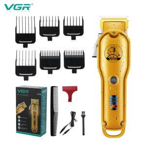 VGR | VGR 650 Máy Cắt Tóc Điện Không Dây Chuyên Nghiệp Tông Đơ Cắt Tóc Sạc Điện Cho Nam Sử Dụng Ướt/Khô Với Lưỡi Dao Bằng Thép Không Gỉ