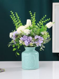 Hoa Quả Trang Trí Nhà Nordic White Modern Simplicity Living Room Water Cultivation Vase Table Decoration Ceramic Flower Pot