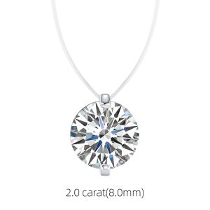 1CT Moissanite Solitaire Mặt Dây Chuyền Vòng Cổ Cho Nữ D Màu VVS1 Tròn Cắt Bạc 925 Vô Hình Dây Chuyền Hộp Quà Tặng
