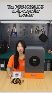 PowMr MPPT 6.2KW Off Grid Solar Hybrid Inverter 230Vac Built-in 120A MPPT Solar Charger Controller Support 48V Lead Acid Lifepo4 Battery PV Max Input 60-500Vdc 2 Year Free Warranty