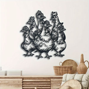 CIFbuy | CIFBUY Rooster Metal Wall Art Iron Sculpture Mural Plaque For Farmhouse Indoor Outdoor Living Room Decor