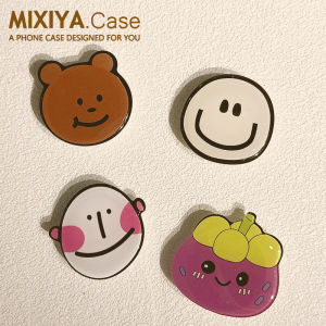 Phone Case Airbag Bracket Niche Style Acrylic Fancy Retractable 360 Degrees Rotate 3M Glue Bear Cute Desktop Binge-watching Drop-Resistant Back Sticker Bean Bag Portable Epoxy Paste Smiley Creative