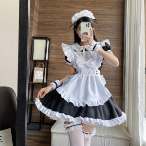 ULEEK S-5XL 2023 Black Cute Lolita Maid French Maid Dress Girls Woman Amine Cosplay Costume Waitress Maid Party Stage Costumes