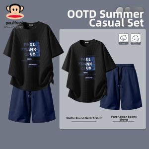 Paul Frank | Textured Waffle Mens Summer T-Shirt and Shorts Set