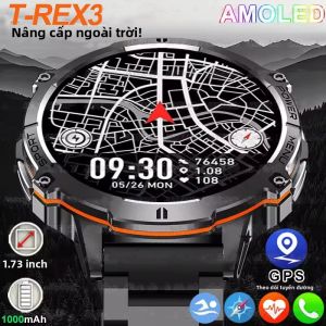Đồng Hồ Thông Minh Quân Sự T-Rex3 Dành Cho Nam Màn Hình AMOLED HD 1.73 Inch Pin 1000mAh Gọi Bluetooth Chống Nước 5ATM Tích Hợp La Bàn Và Theo Dõi Sức Khỏe