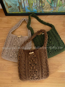 French Twisted Bag Yarn Handmade Crochet DIY Material round Strand Original Design Womens Bag Fashionable Accessory