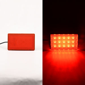 LED Car Strobe Tail Marker Light F1 Style Brake Pilot Auxiliary Lights Square Auto Rear Warning Reverse Stop Signal Lamp 12V