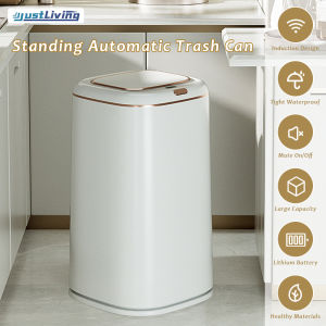 JustLiving 35/40L Floor-standing Intelligent Induction Trash Can Smart Sensor Automatic Kitchen And Ruish Bin ABS Waste Bin Large Capacity Contact Free Rubbish Bin Without Battery