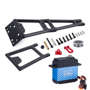 Bộ Cần Cẩu Cứu Hộ Xe Tải Hai Cần Trục Dành Cho Xe RC Crawler 1/10 SCX10 TRX4 Capra LCG Cần Cẩu Kéo Bằng Kim Loại Dụng Cụ Phục Vụ Sửa Chữa