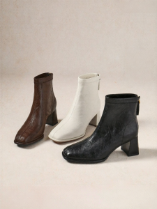 Belle | Retro Folds Slim High Heels Boot