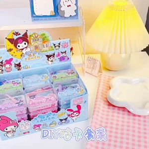 13 in 1 PACK Sanrio Kuromi My Melody GUKA SHINE Laser Sticker Craft Art DIY Kunci Transparent Kids Student Children
