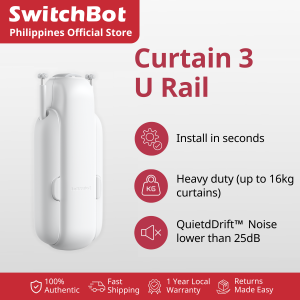 SwitchBot Curtain 3 (U Rail) - Automatic Curtain Opener | No Drilling | No Wiring | Retrofit (Hub Required)