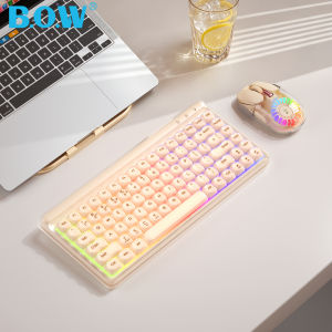 B.O.W | Wireless Bluetooth 3 Mode Keyboard Mouse Set 84 Keys RGB Backlit Quiet