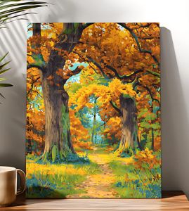 Acrylic Paint By Numbers Autumn Forest Painting By Numbers on Canvas Coloring By Number for Adults Paint Digital Art