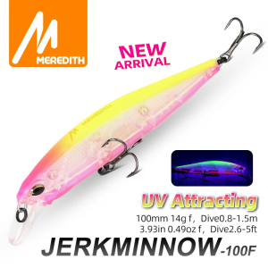 Meredith | MEREDITH Slow Floating Minnow Fishing Lures 10cm 14G Wobbler Jerkbait for Bass/Pike Artificial Hard Bait Fishing Tackle