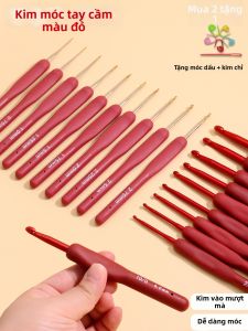 KUDOEPIC | Bộ Vật Liệu DIY Thêu Ren Tay Cầm Mềm Màu Đỏ
