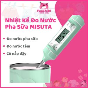 Nhiệt kế đo nước pha sữa đo nước tắm MISUTA que đo nhiệt độ sữa thức ăn điện tử chính xác có nắp đậy