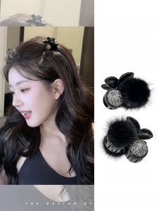 Delicate Small Grip Womens New Arrival Rhinestone Hair Ball Cherry Barrettes Forehead Broken Hair Fringe Clip Headdress Small Hairpin