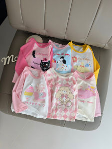 Long Sleeve Cotton Cartoon Base Layer Tshirt for Toddler Girls