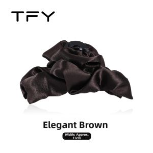 TFY | Elegant and Fluffy Pleated Large Hair Clip for Ponytail