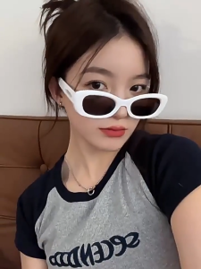 แว่นกันแดดทรงหางแมวสีดำสำหรับผู้ชายและผู้หญิง แว่นกันแดดแบบลำลอง สไตล์ย้อนยุค ป้องกันแสงแดด สวมใส่สบาย ป้องกันแสง UV400 แว่นตา