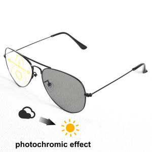 Progressive Multifocal Reading Glasses - Photochromic - Metal Classic Appearance +100-+400 for Men and Women