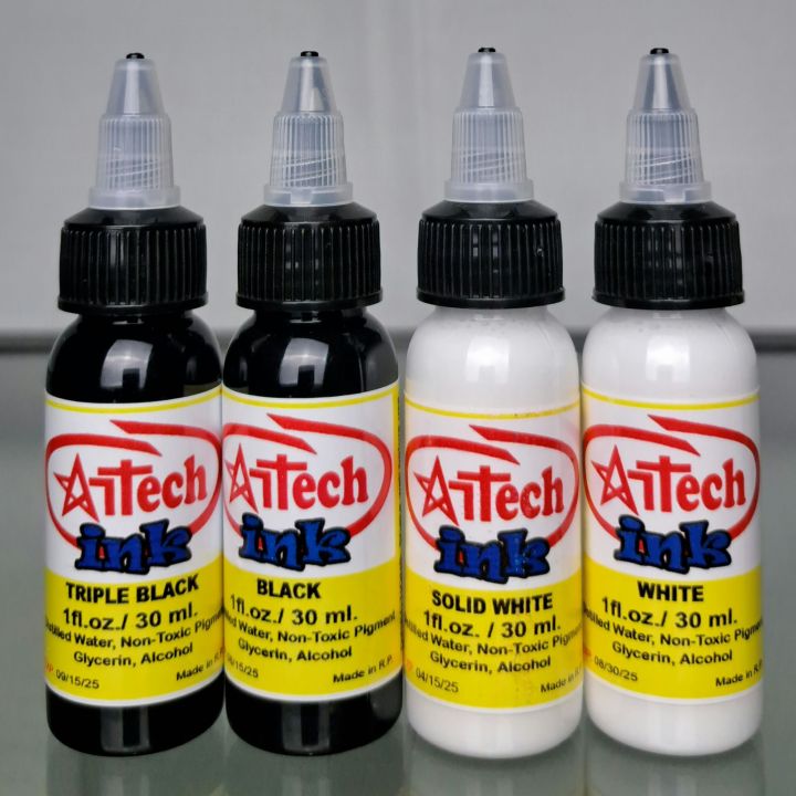ARTECH INK COLOR WHITE / SOLID WHITE / BLACK /TRIPLE BLACK (1oz/half.oz ...