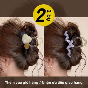 NING ZHOU | Kẹp Cua Cá Mập Gấp Tóc Đuôi Ngựa Medium Dành Cho Tóc Thưa