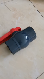 PVC Ball Valve Valve Switch Water Supply Pipe Fittings Dark gray double union ball valve UPVC 2" octagonal plastic straight mouth dark gray thickened on-off valve Pool accessories