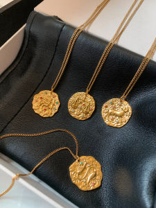CAFFTI | Zodiac Pendant Vintage Necklace Colored Zircon