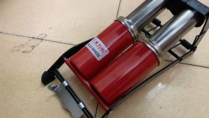 Bơm hơi đạp chân 2 bình dành cho xe máy  ô tô xe đạp