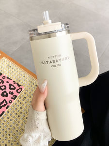 แก้วน้ำสแตนเลสความจุขนาดใหญ่พร้อมสตรีท์ที่ทนทานต่อความร้อนสำหรับผู้ชายและผู้หญิง แก้วน้ำสำหรับรถยนต์ แก้วน้ำเย็น แก้วน้ำร้อน แก้วน้ำร้อน