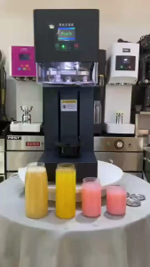 [Automatic Base Model] เครื่องปิดฝากระป๋องแบบอัตโนมัติ พร้อมฐานแบบพิเศษ ปรับความกว้าง ความสูงอัตโนมัติ (ไม่หมุนขณะซีล) Fully Automatic Can Sealing Mahcine (Non-Rotary)