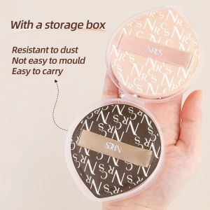 Powder puff set 2 air cushion powder puffs &1 storage box wet and dry cosmetic sponge suitable for cream powder and liquid.