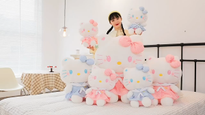 ตุ๊กตา HelloKitty ตุ๊กตา Hello Kitty Pearl Blush ตุ๊กตา Hello KT ตุ๊กตาผ้ากำมะหยี่ ของขวัญวันเกิดเด็กผู้หญิง