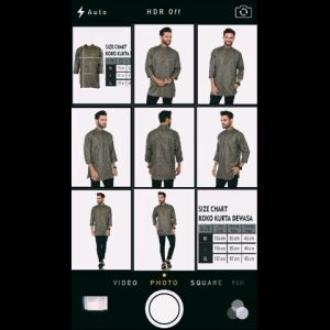 Baju Koko Kurta Pria Lengan 3/4 Motif Polos Bahan Premium adem