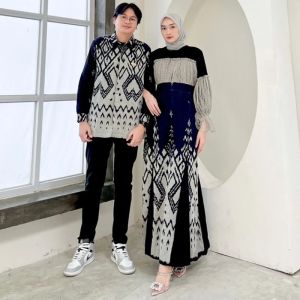 Safira tenun Rahayu black carming baju kondangan baju lebaran