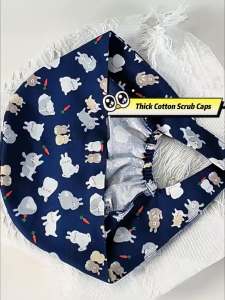 Classic Pattern Scrub Cap for Women and Men 100% Cotton Breathable Short Hairs Hat Chef Vet Doctors Working Caps M319