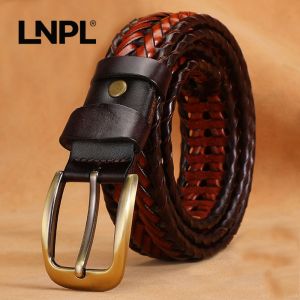 Luxury Leather Belt metal buckle no punch hole