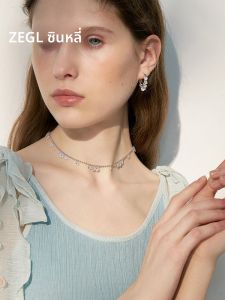 ต่างหูแบบคริสตัลสำหรับผู้หญิง ดีไซน์ใหม่ปี 2025 ZEGL Designer สไตล์ฝรั่งเศส ต่างหูแบบวงกลมโลหะผสมเงินทอง
