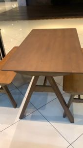 Solid Wood Dining Table With Bench Chair