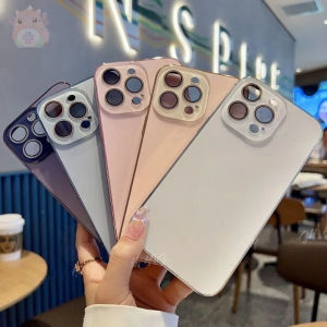 Electroplating Frosted Glass Mobile Phone Case for IPhone 16 15 14 11 13 12 Pro Max 15 14 Plus PC Lens Casing